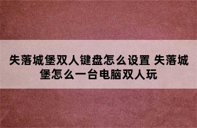 失落城堡双人键盘怎么设置 失落城堡怎么一台电脑双人玩